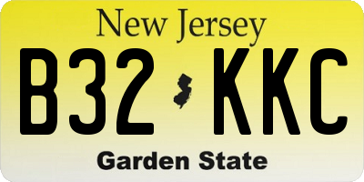 NJ license plate B32KKC