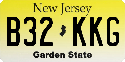 NJ license plate B32KKG