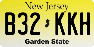 NJ license plate B32KKH
