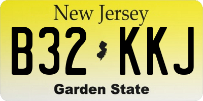 NJ license plate B32KKJ