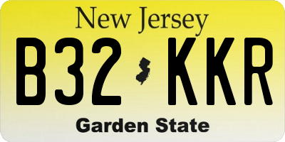 NJ license plate B32KKR