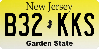 NJ license plate B32KKS