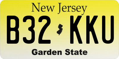 NJ license plate B32KKU