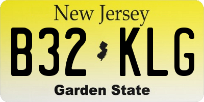 NJ license plate B32KLG