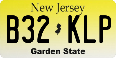 NJ license plate B32KLP