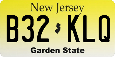 NJ license plate B32KLQ