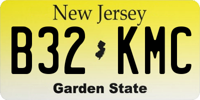 NJ license plate B32KMC