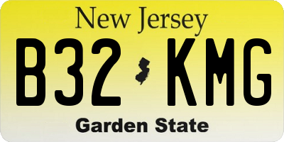 NJ license plate B32KMG