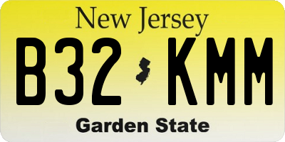 NJ license plate B32KMM