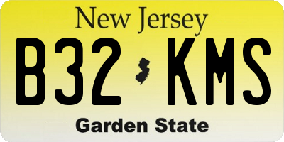 NJ license plate B32KMS