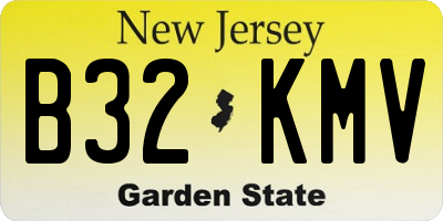 NJ license plate B32KMV