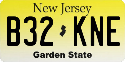 NJ license plate B32KNE