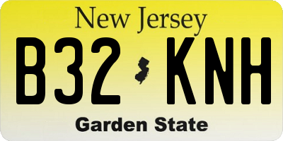 NJ license plate B32KNH