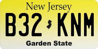 NJ license plate B32KNM