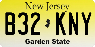 NJ license plate B32KNY