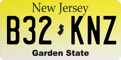 NJ license plate B32KNZ