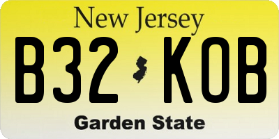 NJ license plate B32KOB