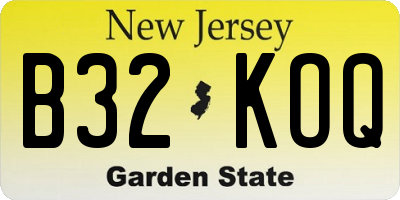 NJ license plate B32KOQ