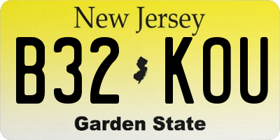 NJ license plate B32KOU