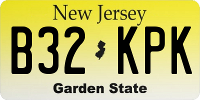 NJ license plate B32KPK