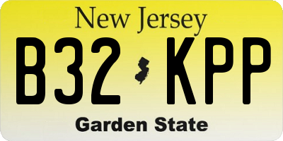 NJ license plate B32KPP