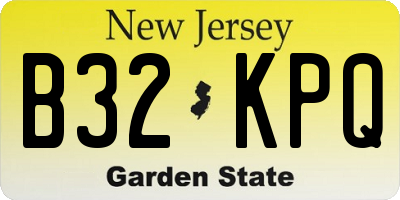 NJ license plate B32KPQ