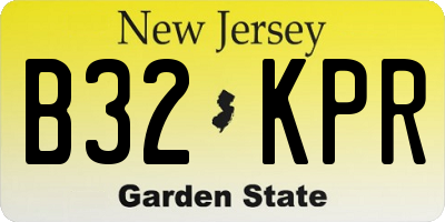 NJ license plate B32KPR