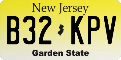 NJ license plate B32KPV