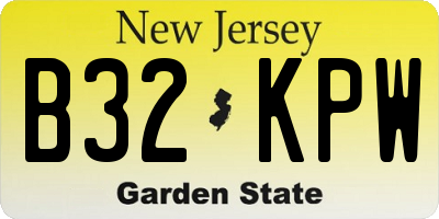 NJ license plate B32KPW