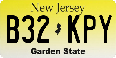 NJ license plate B32KPY