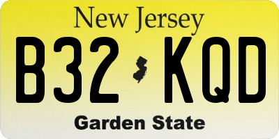 NJ license plate B32KQD