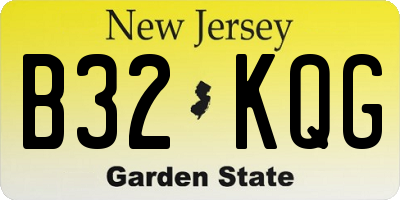 NJ license plate B32KQG