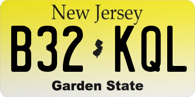 NJ license plate B32KQL