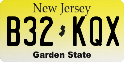 NJ license plate B32KQX