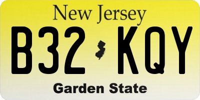 NJ license plate B32KQY