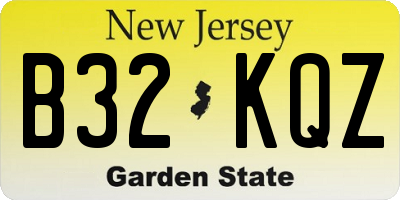 NJ license plate B32KQZ