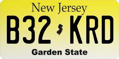 NJ license plate B32KRD