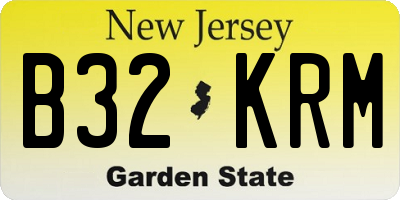 NJ license plate B32KRM