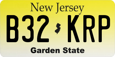 NJ license plate B32KRP