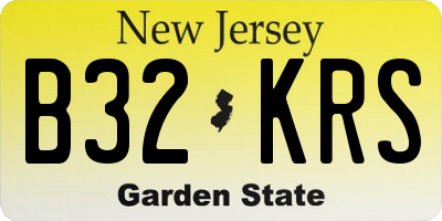 NJ license plate B32KRS