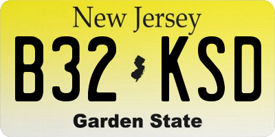 NJ license plate B32KSD