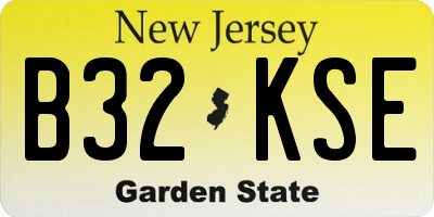 NJ license plate B32KSE