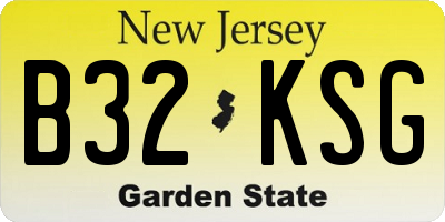 NJ license plate B32KSG