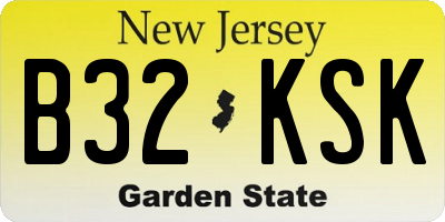 NJ license plate B32KSK