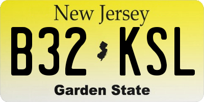 NJ license plate B32KSL