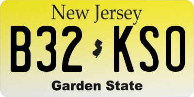 NJ license plate B32KSO