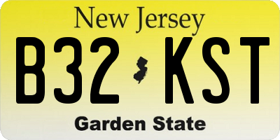 NJ license plate B32KST