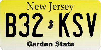 NJ license plate B32KSV