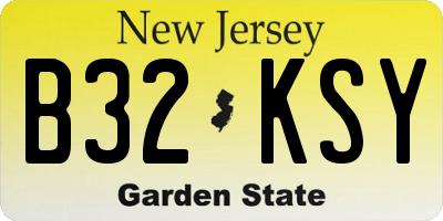 NJ license plate B32KSY