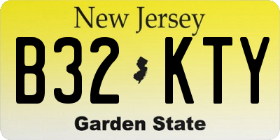 NJ license plate B32KTY